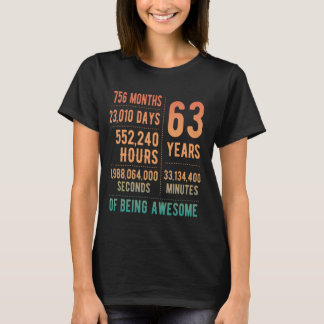 63rd Birthday Men Women Funny 63 Years Old T-Shirt