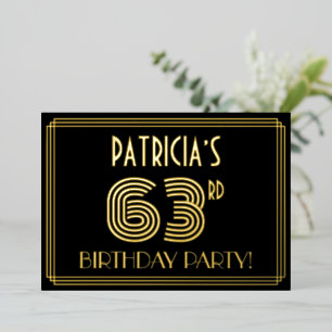 63rd Birthday Party — Art Deco Style “63” + Name