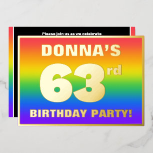63rd Birthday Party: Fun, Colorful Rainbow Pattern