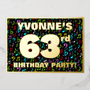 63rd Birthday Party — Fun, Colourful Music Symbols