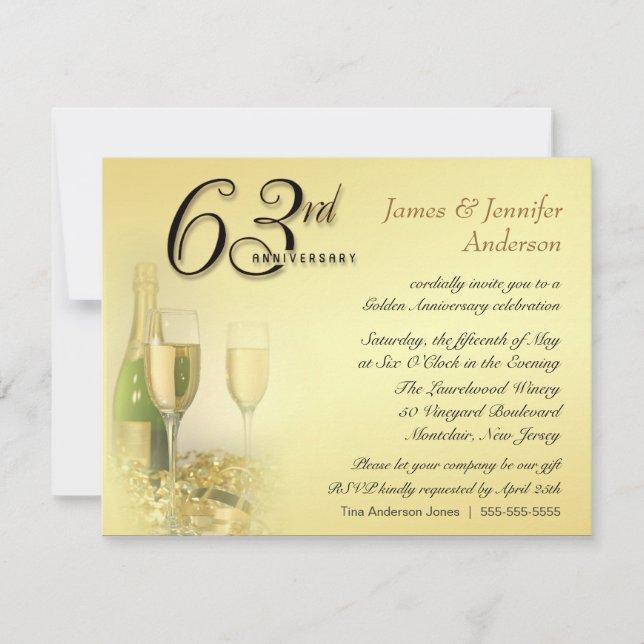 63rd Wedding Anniversary Party Invitations (Front)