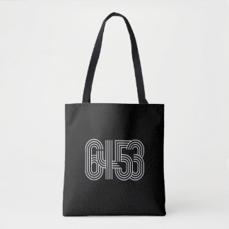 6453 Black and White Tote Bag