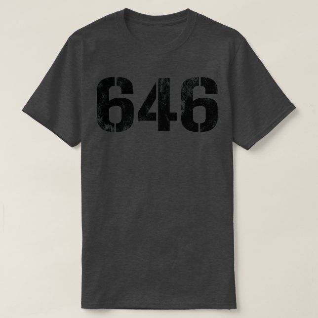 646 Vintage Black Text T-Shirt (Design Front)