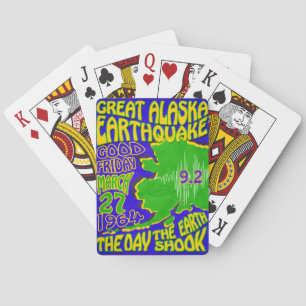 64 ALASKA EARTHQUAKE ~ RETRO POSTER PLAYING CARDS