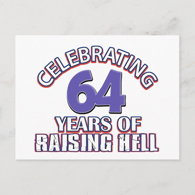 64 birthday Designs Postcard (Front)