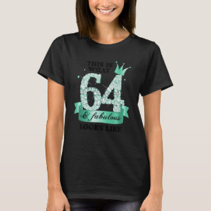 64 & Fabulous I Turquoise White Party Group Photo  T-Shirt