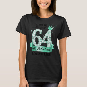 64 & Fabulous I Turquoise White Party Group Photo  T-Shirt