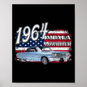 64 Impala Lowrider Ss 4th Of July American Poster