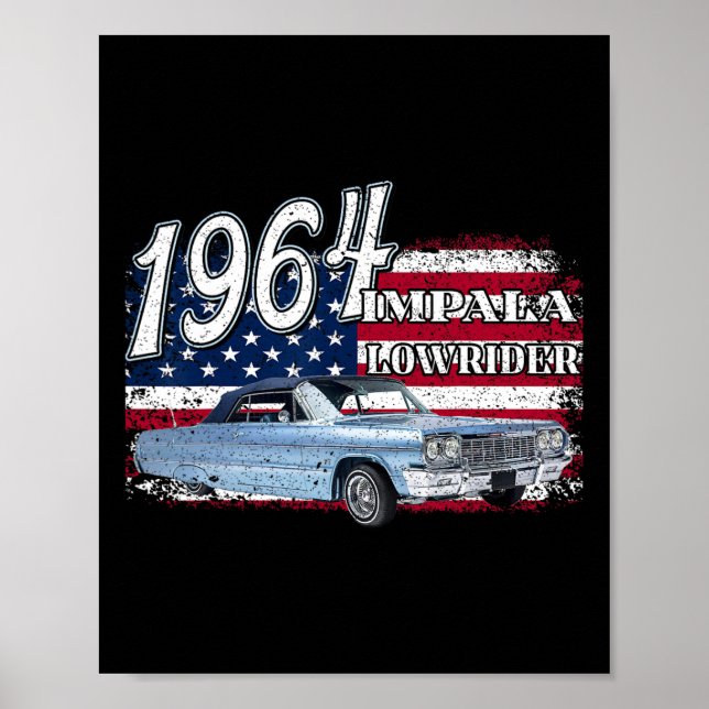 64 Impala Lowrider Ss 4th Of July American  Poster (Front)