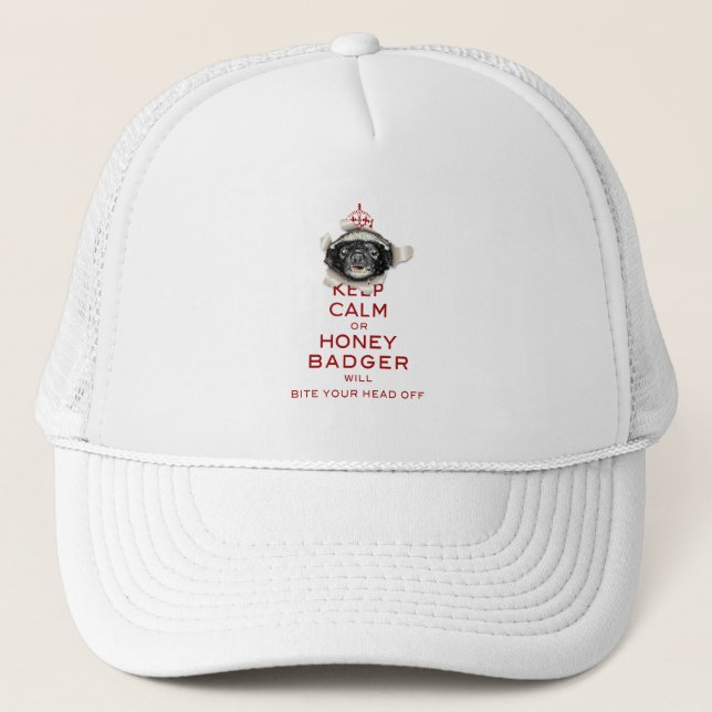 [64] Keep Calm or Honey Badger… Trucker Hat (Front)