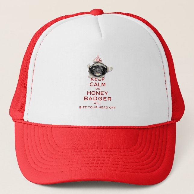 [64] Keep Calm or Honey Badger… Trucker Hat (Front)