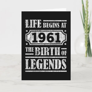 64 Year Old 1961 Birth Of Legend 64th Birthday Card