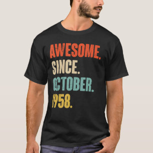64 Year Old 64th Birthday Funny Awesome Since Octo T-Shirt