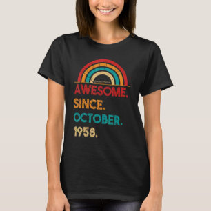 64 Year Old Awesome Since October 1958  64th Birth T-Shirt