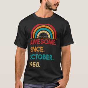 64 Year Old Awesome Since October 1958 64th Birth T-Shirt