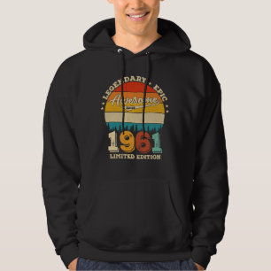 64 Year Old Bday 1961 Awesome 64th Birthday Gift Hoodie