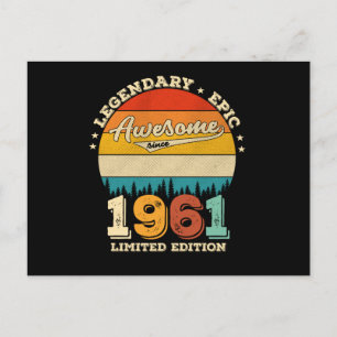 64 Year Old Bday 1961 Awesome 64th Birthday Gift Postcard