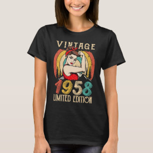 64 Year Old birthday for women Vintage 1958 Birthd T-Shirt