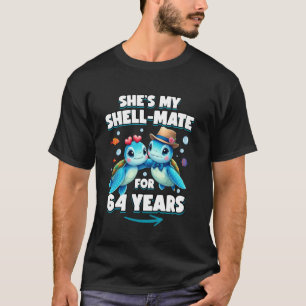 64 Years Couple Anniversary Turtles She's He's My T-Shirt