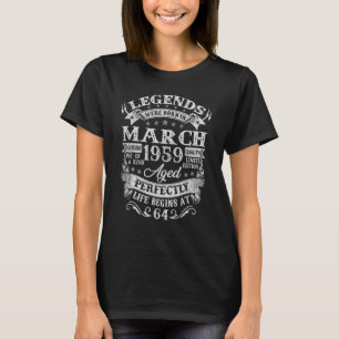 64 Years Old Vintage Legends Born March 1959 64th T-Shirt