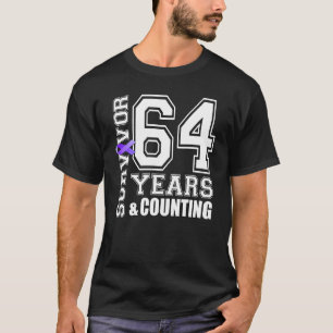 64 Years Survivor I Wear Purple Ribbon Lupus Aware T-Shirt