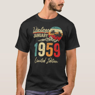 64 Yr Old Vintage January 1959 64th Birthday T-Shirt