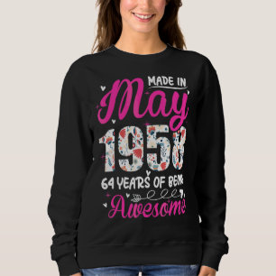 64th Birthday Awesome Since May 1958 Floral Sweatshirt
