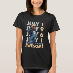 64th Birthday Bear Legends July 1961 64 Years Old T-Shirt
