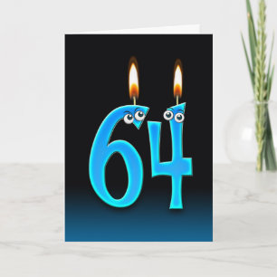 64th Birthday Candles Card