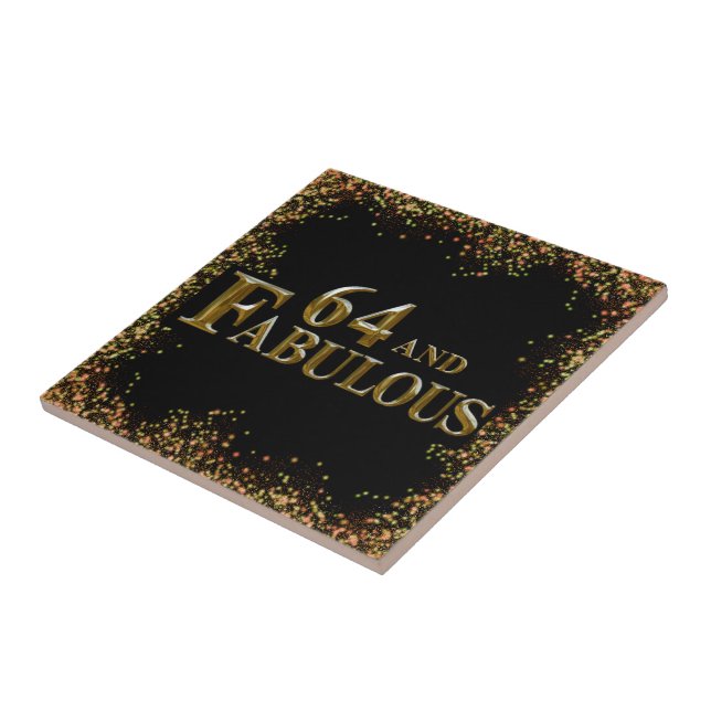 64th Birthday  Ceramic Tile (Side)