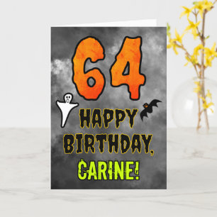64th Birthday: Eerie Halloween Theme + Custom Name Card