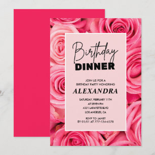 64th birthday invitations Birthday dinner Floral 