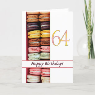 64th Birthday Macaron Card