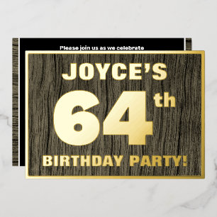 64th Birthday Party: Bold, Faux Wood Grain Pattern
