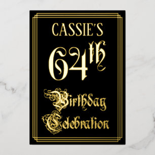 64th Birthday Party — Fancy Script & Custom Name
