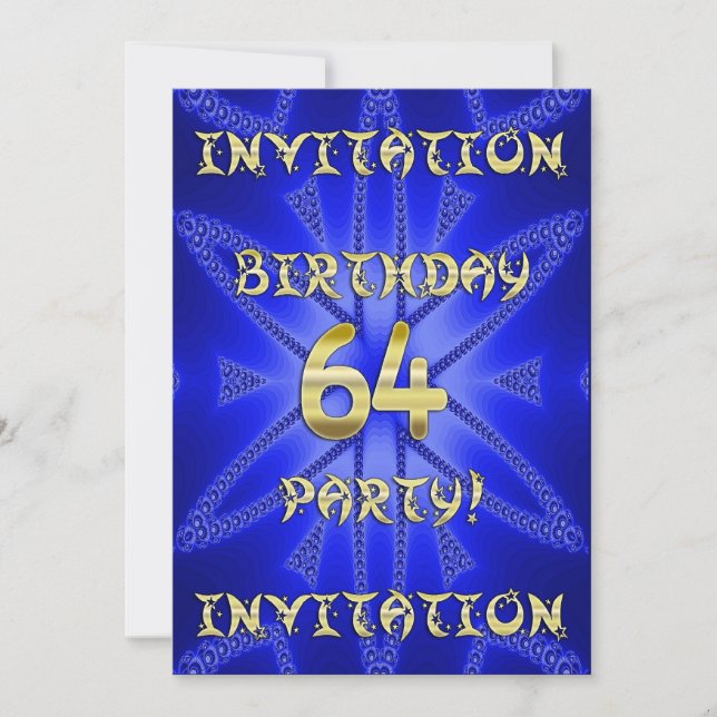 64th Birthday party invitation (Front)