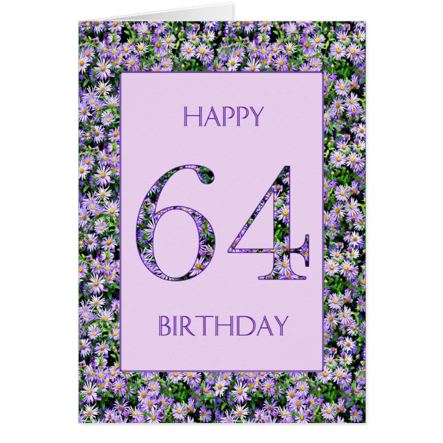 64th Birthday Purple Daisies (Front)