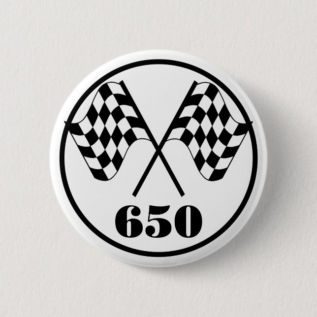 650 Chequered Flags 6 Cm Round Badge (Front)