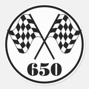 650 Chequered Flags Classic Round Sticker