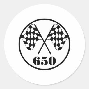 650 Chequered Flags Classic Round Sticker