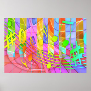 654580 COLORFUL MUSIC NOTES BACKGROUNDS WALLPAPERS POSTER