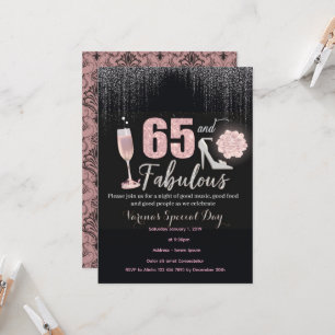 65 and Fabulous Birthday Invitation for Women