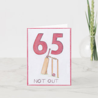 65 and not out, cricket birthday card