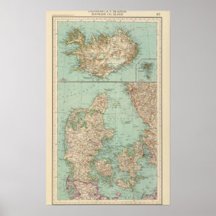 65 Denmark, Iceland Poster