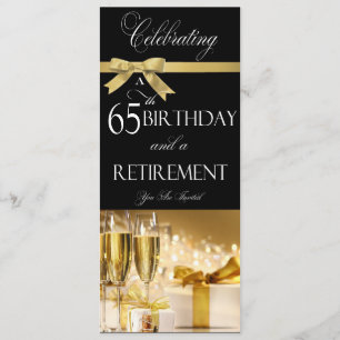 65 th Birthday Retirement Combination Invitation