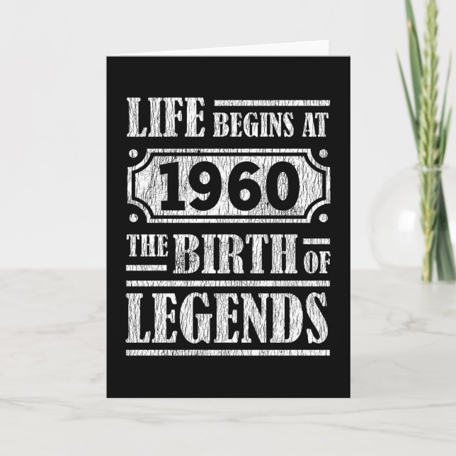 65 Year Old 1960 Birth Of Legend 65th Birthday Card (Front)