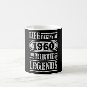 65 Year Old 1960 Birth Of Legend 65th Birthday Coffee Mug