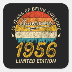 65 Year Old Bday 1956 Awesome Since 65th Birthday Square Sticker