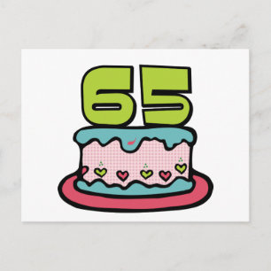 65 Year Old Birthday Cake Postcard