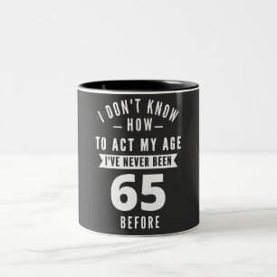 65 Year Old Gift 65th Birthday Gift Ideas Two-Tone Coffee Mug